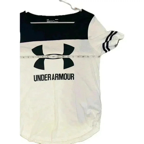 Under Armour Womens Black/White Sportstyle Baseball Tee, Med - Picture 6 of 7